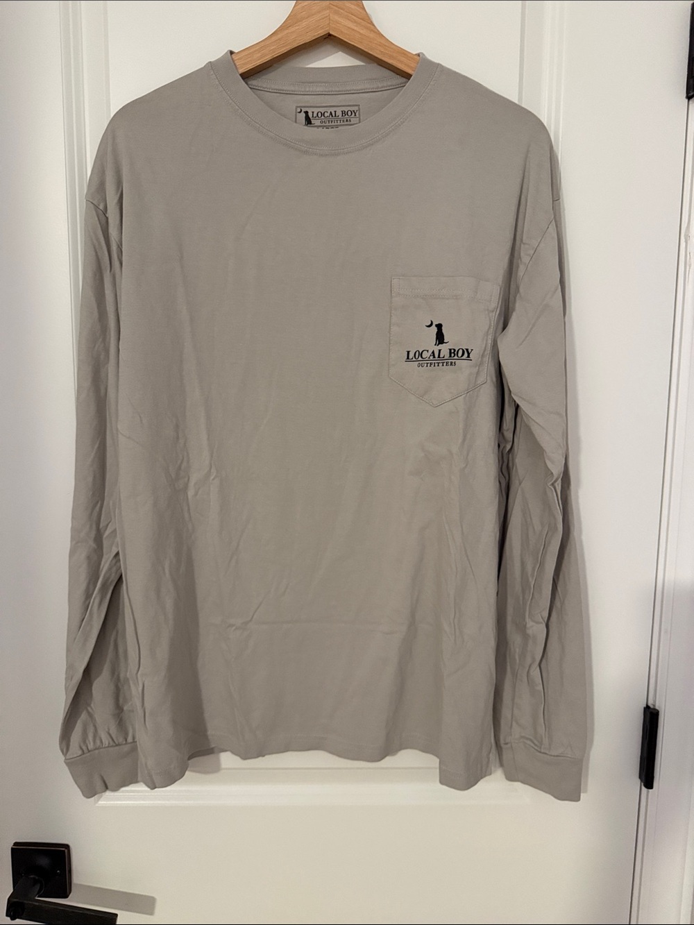 Local Boy Long-Sleeve Pocket Tee — Light Gray